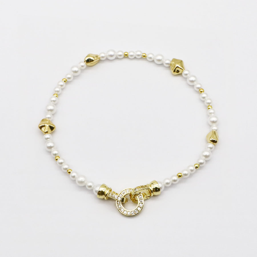 Roman Holiday Style Pearl Shell Bracelet [B152]