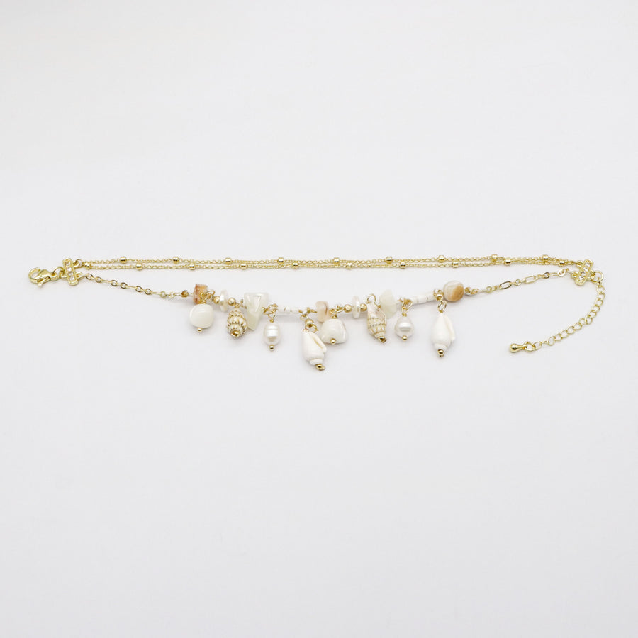 Roman Holiday Style Pearl Shell Bracelet [B152]