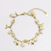 Ocean Series Pearl and Shell Bracelet [B153]
