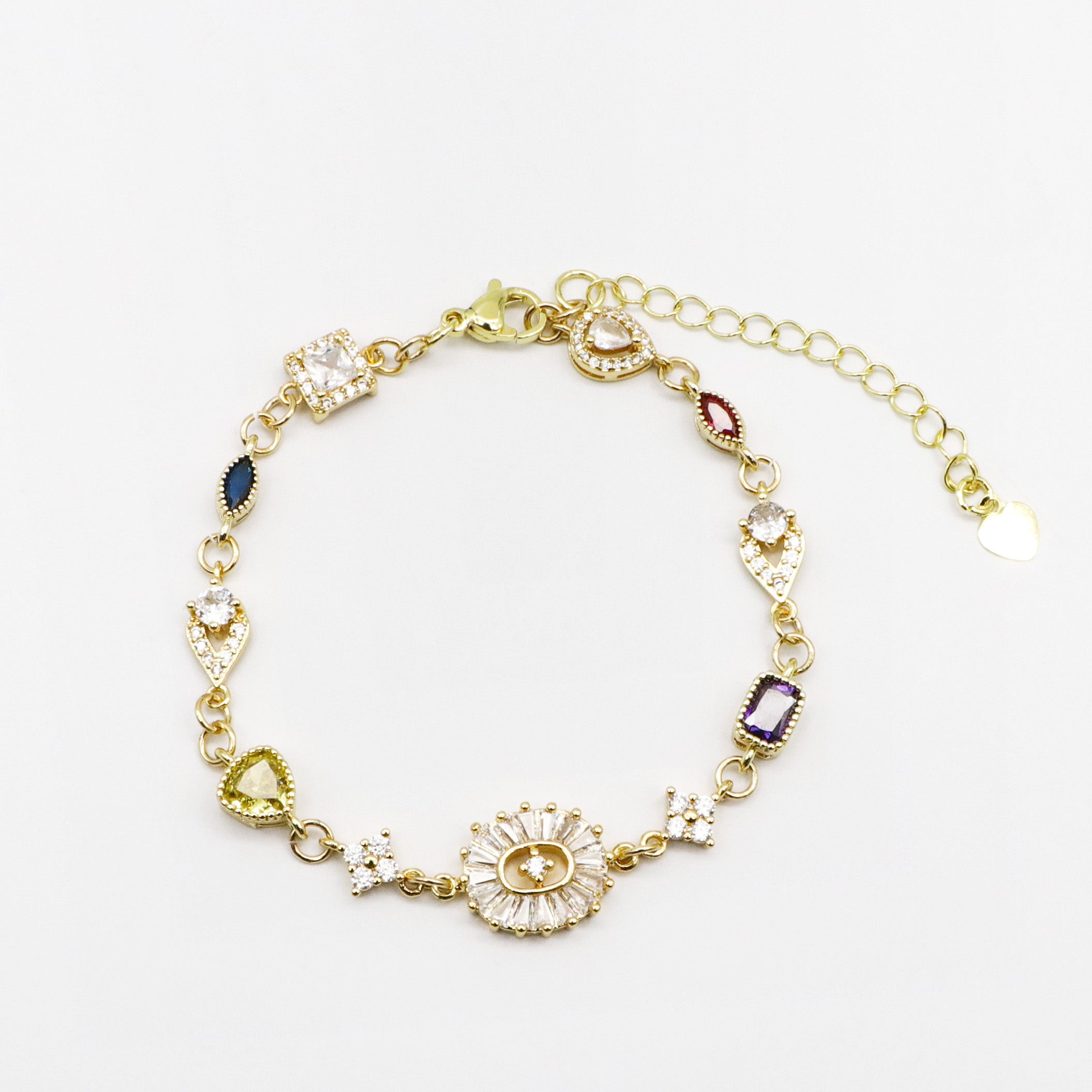 Ocean Series  and Bling-Bling Zircon Gold Plated Bracelet Shell Charms [B154]