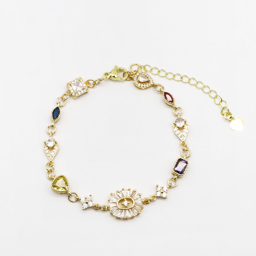Ocean Series  and Bling-Bling Zircon Gold Plated Bracelet Shell Charms [B154]