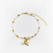 Boho Coastal Wanderer Layered Bracelet Set with Ocean Shell Charms [B155]