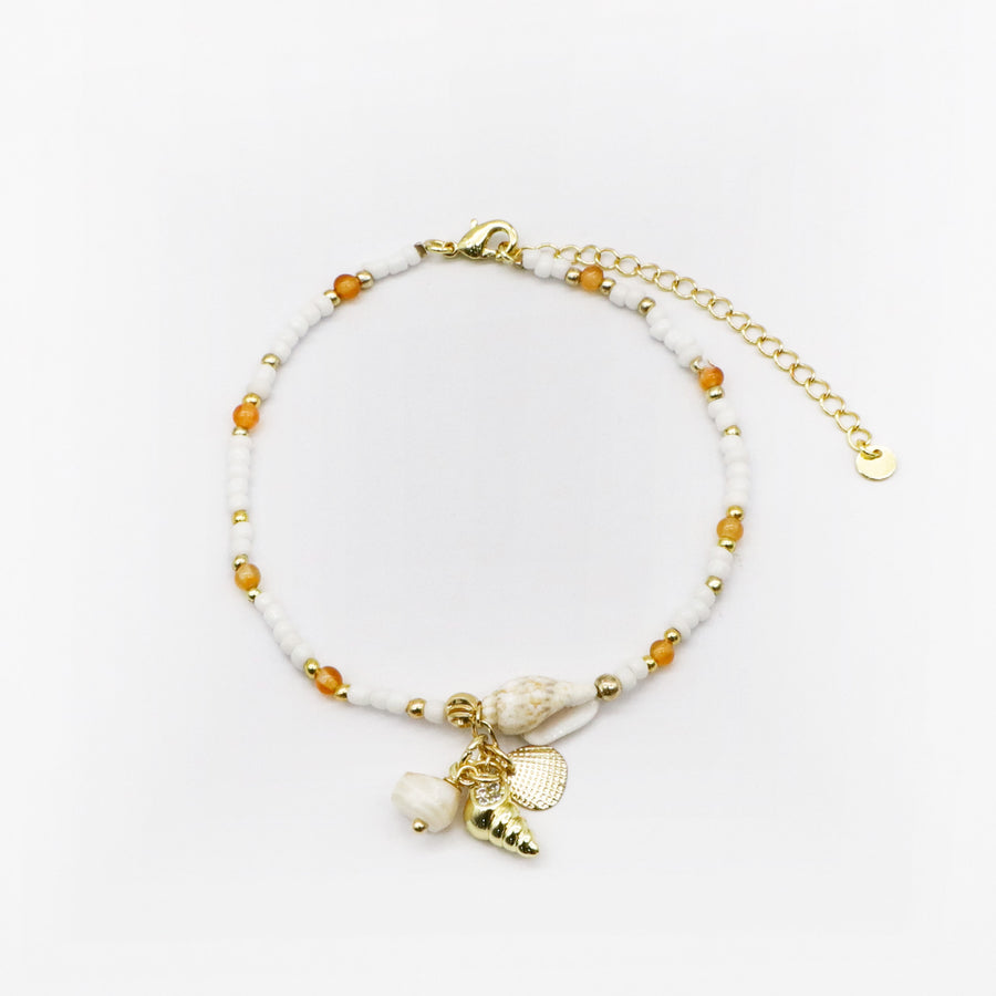 Boho Coastal Wanderer Layered Bracelet Set with Ocean Shell Charms [B155]