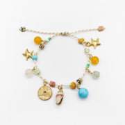 Summer Season Beads Bracelet Stack with Shell and Turquoise Charms [B178]