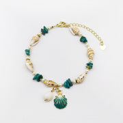 Boho Coastal Wanderer Layered Bracelet Set with Natural Shell and Stone [B160]