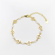 Bohemia Seaside Holiday Bracelet Set with Zircon Clover and Shell Charms [B165]