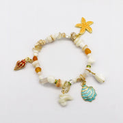 Bohemia Seaside Holiday Bracelet Set with Zircon Clover and Shell Charms [B165]