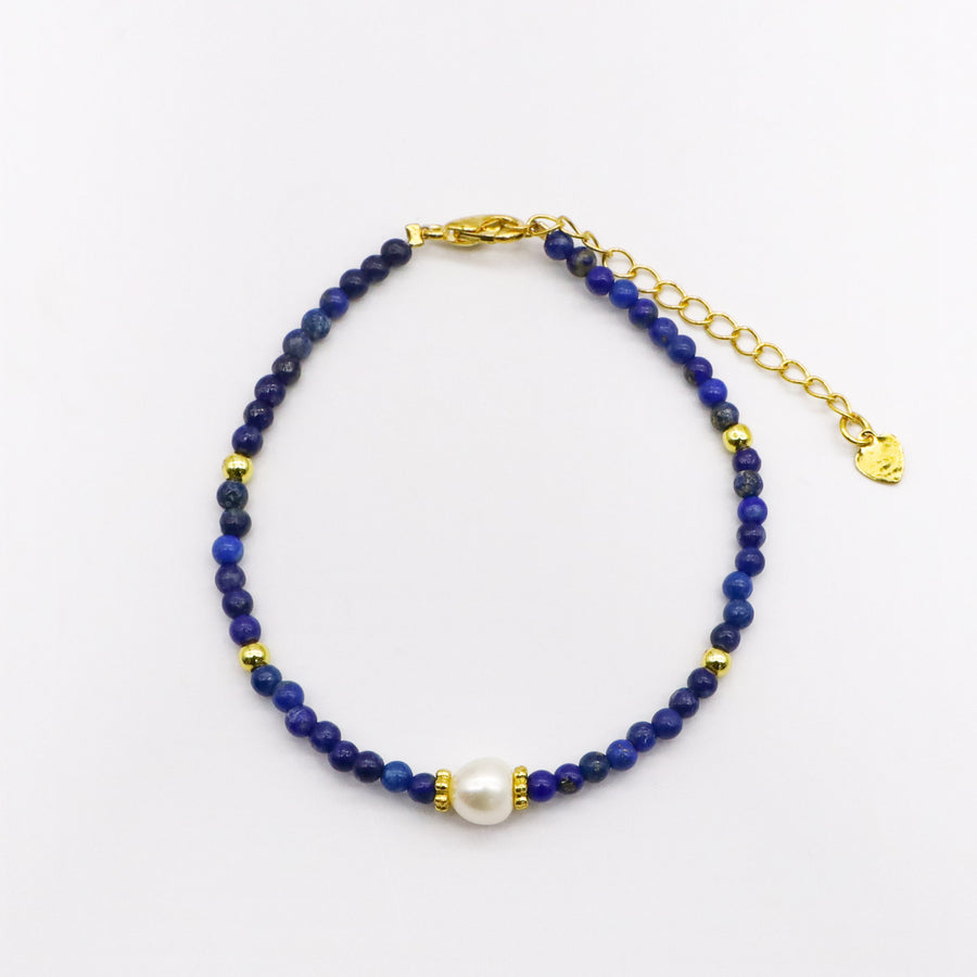 Exquisite Turquoise and Lapis Small Bead Bracelet [B166]