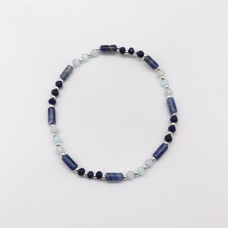Exquisite Turquoise and Lapis Small Bead Bracelet [B166]