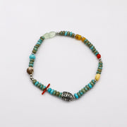 Lucky Elephant Bracelet Made with Multicolor Natural Stones [B168]