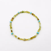 Casual Everyday Turquoise and Prehnite Beaded Bracelet [B221]