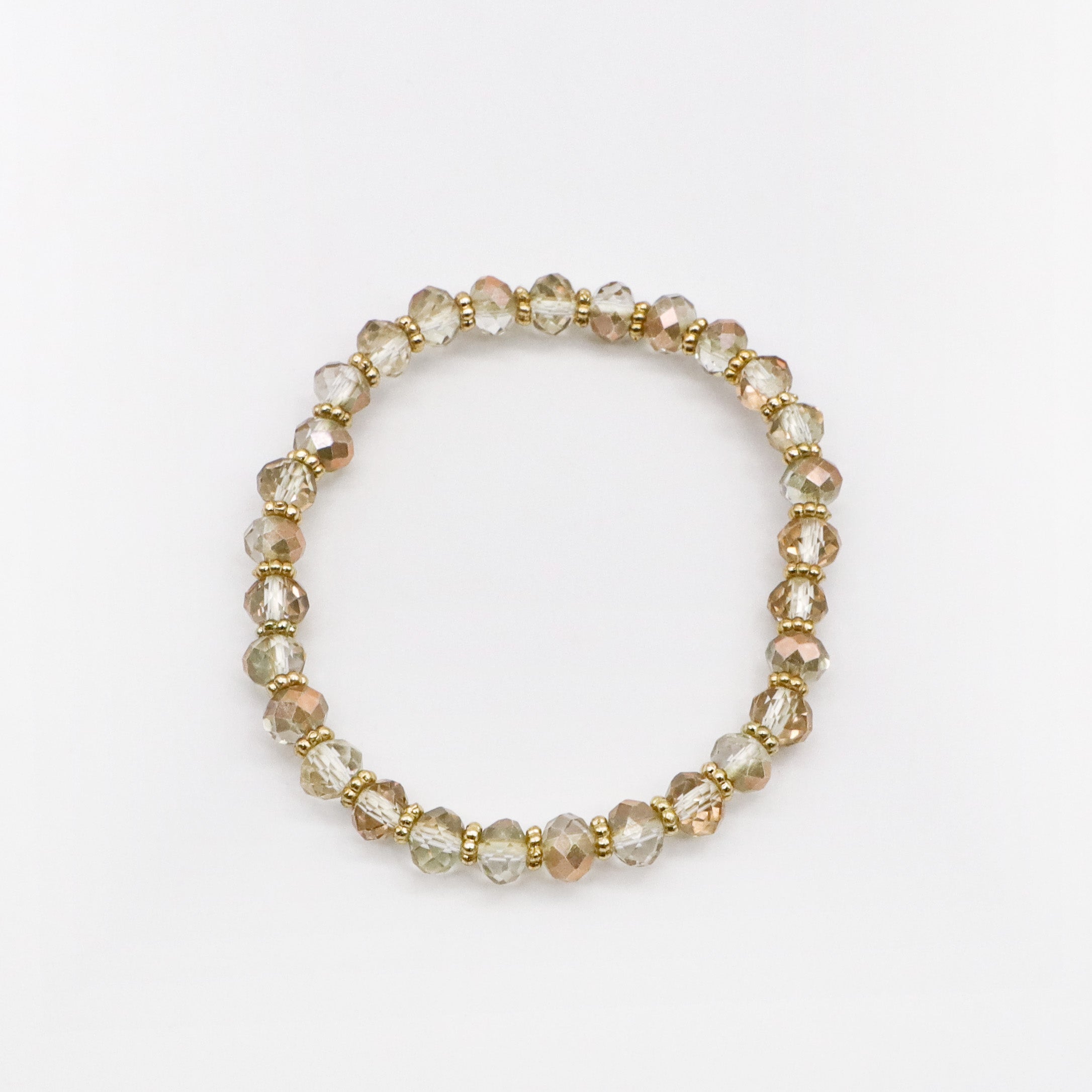 Boho Plated Shinny Glass Bead Bracelet Set  [B170]