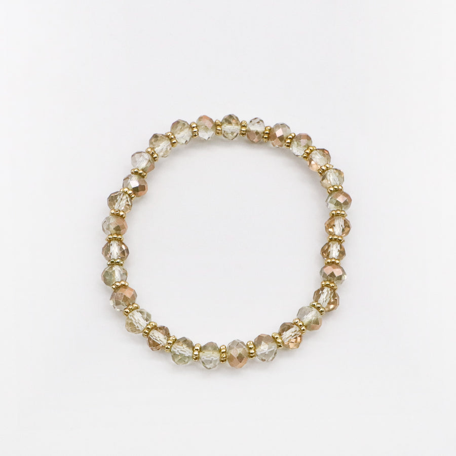 Boho Plated Shinny Glass Bead Bracelet Set  [B170]