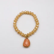 Boho Plated Shinny Glass Bead Bracelet Set  [B170]