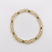 Boho Champagne Faceted Crystal Bracelets with Tiger Eye Charm [B171]