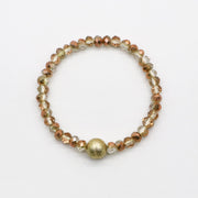 Boho Champagne Faceted Crystal Bracelets with Tiger Eye Charm [B171]