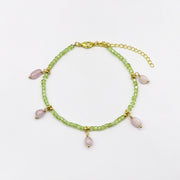 Green Peridot and Kunzite Bracelet  [B211]