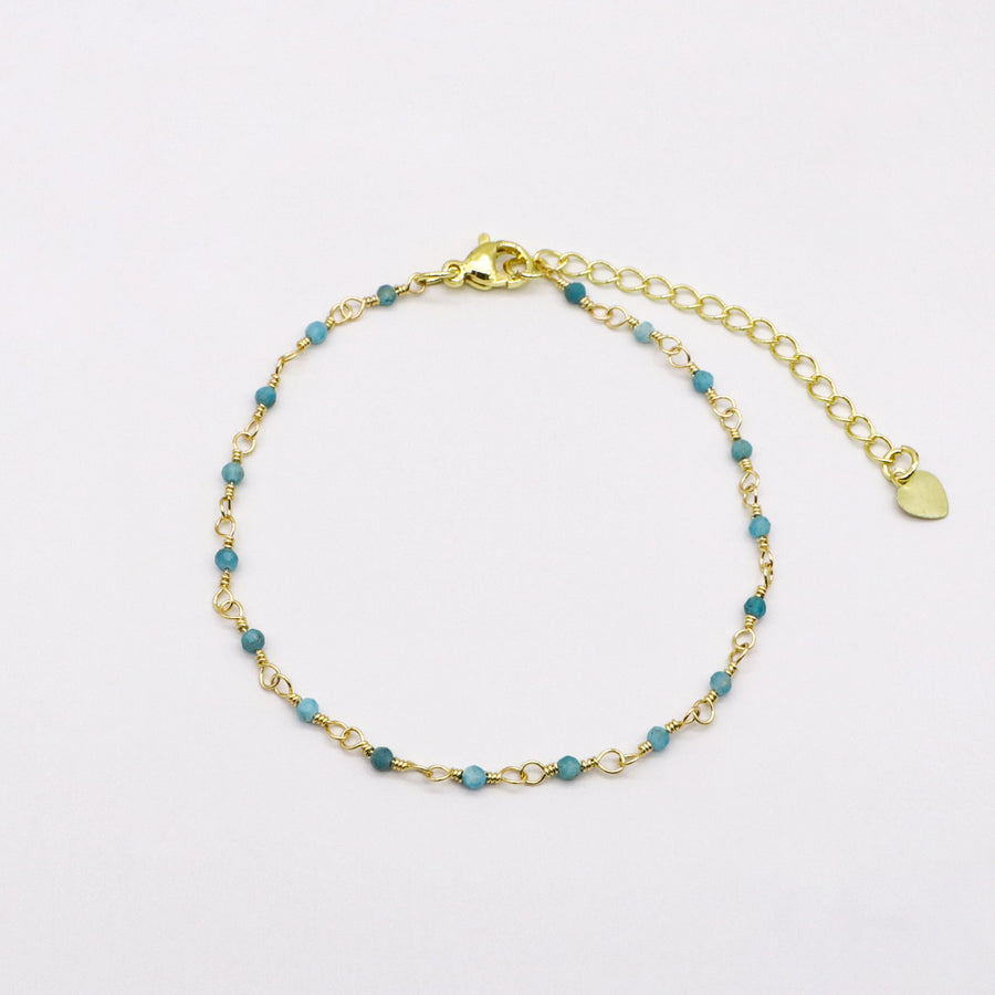 Simple Elegant Blue Aquamarine Bracelet [B185]