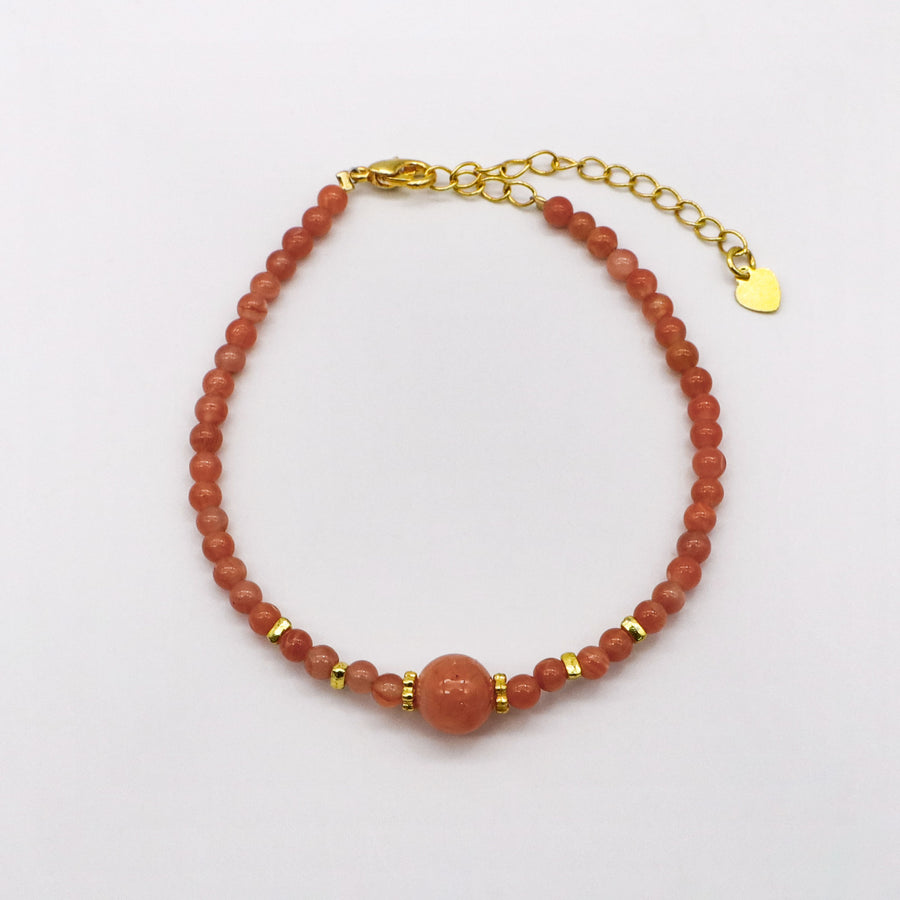 Bohemian Style Layered Bracelet Set with Sunstone Chips [B175]