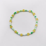 Fresh Summer Green and Yellow Bracelet Set with Gold Plated Chains [B177]