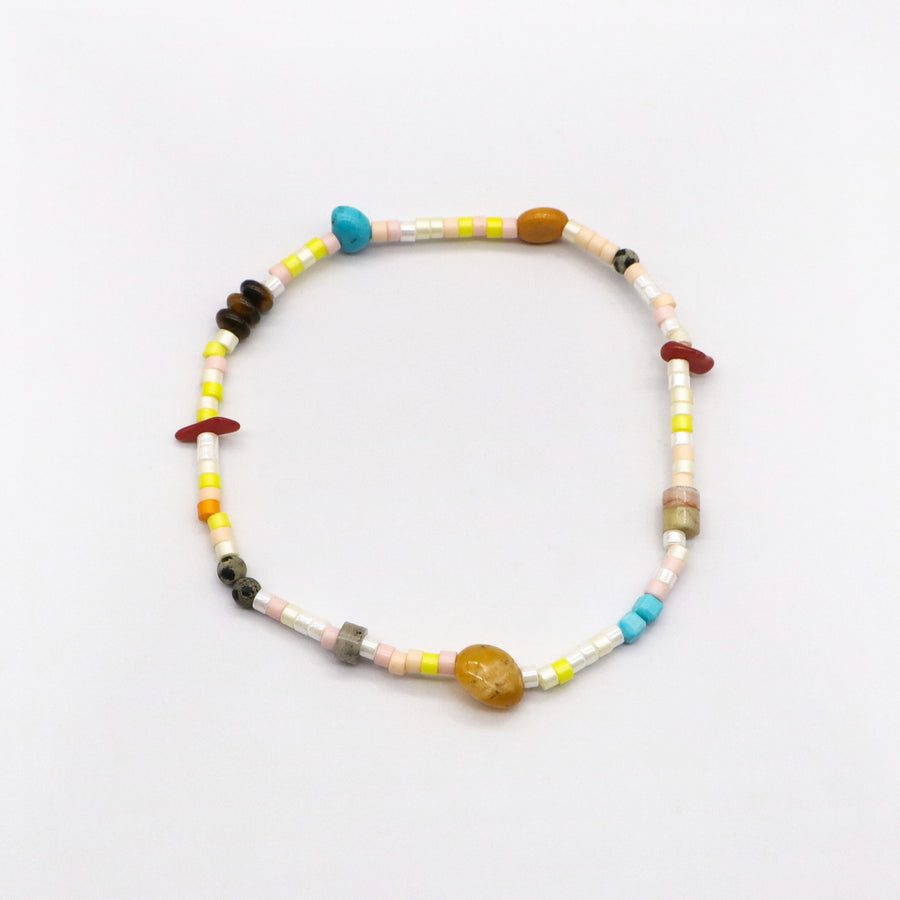 Summer Season Beads Bracelet Stack with Shell and Turquoise Charms [B178]