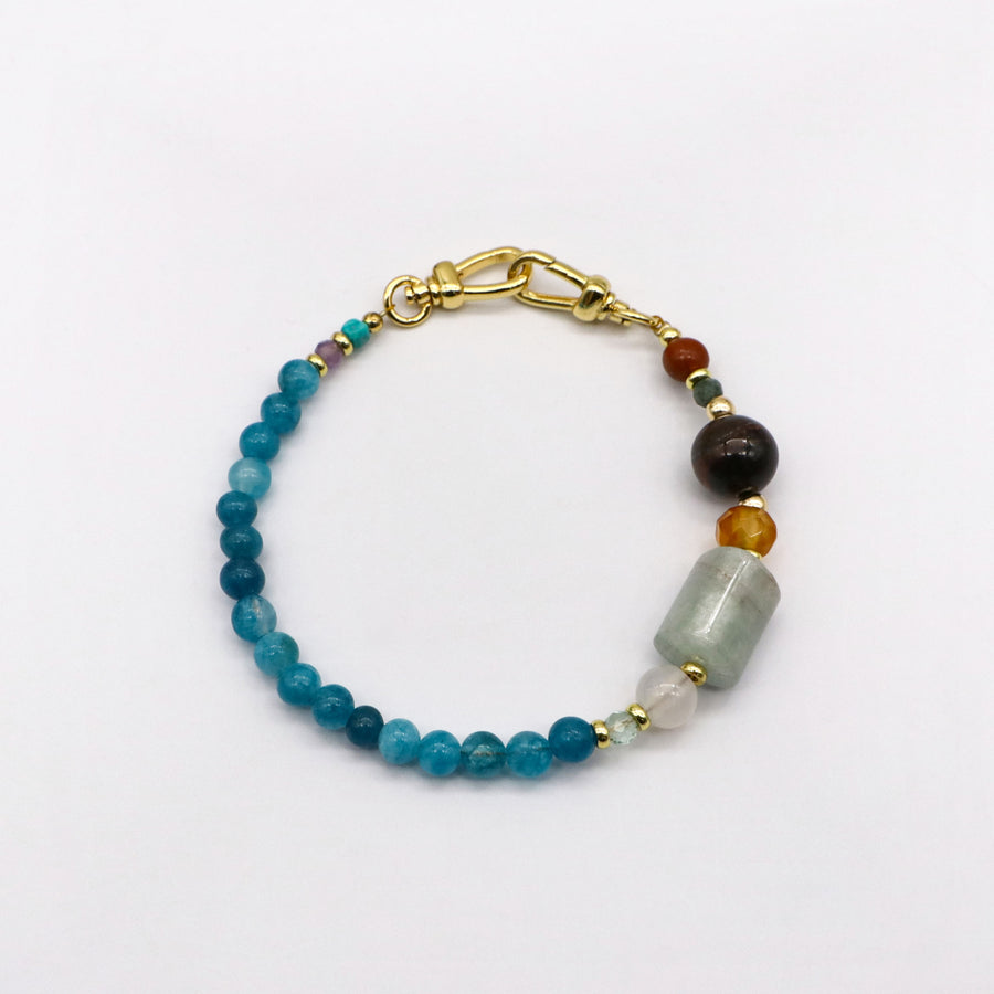 Simple Elegant Blue Aquamarine Bracelet [B185]