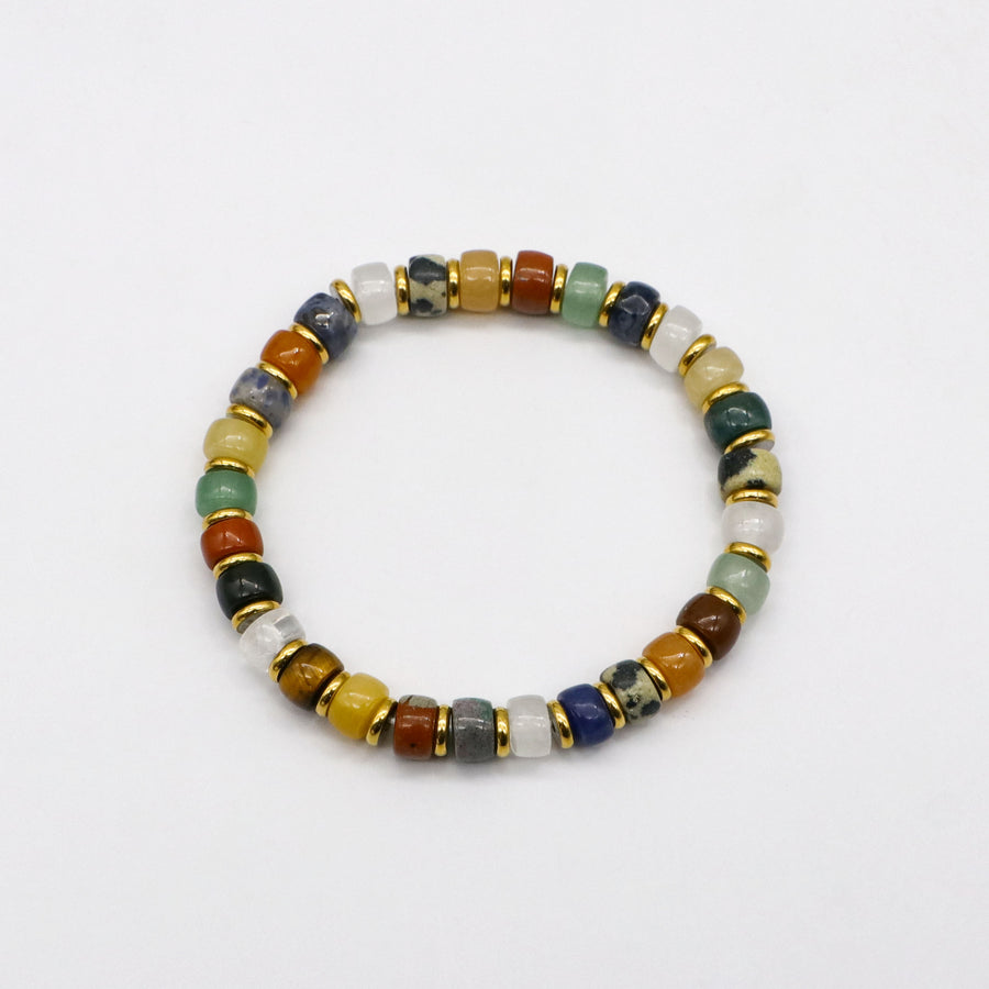 Classic Turquoise and Multicolor Natural Stone Beaded Bracelet [B188]
