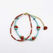 Zang Nationality Ethnic Style Bracelet Set with Stainless Steel Beads [B193]