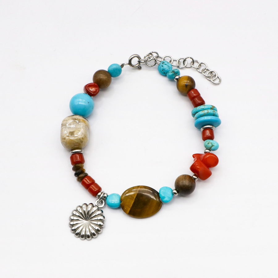 Natural Stone Zang Nationality Style Exaggerated Bracelet [B194]