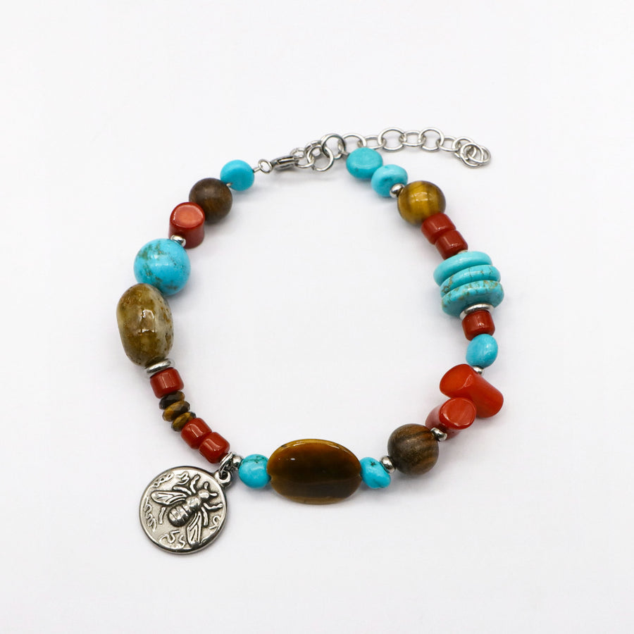 Natural stone Zang nationality style exaggerated bracelet [B195]