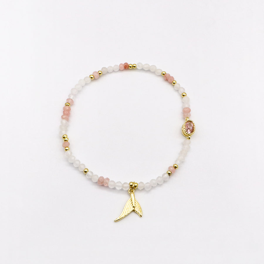 Elegant Pastel Pink Beaded Bracelet  [B202]