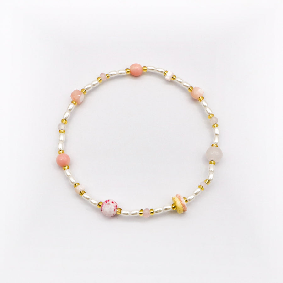 Elegant Pastel Pink Beaded Bracelet  [B202]