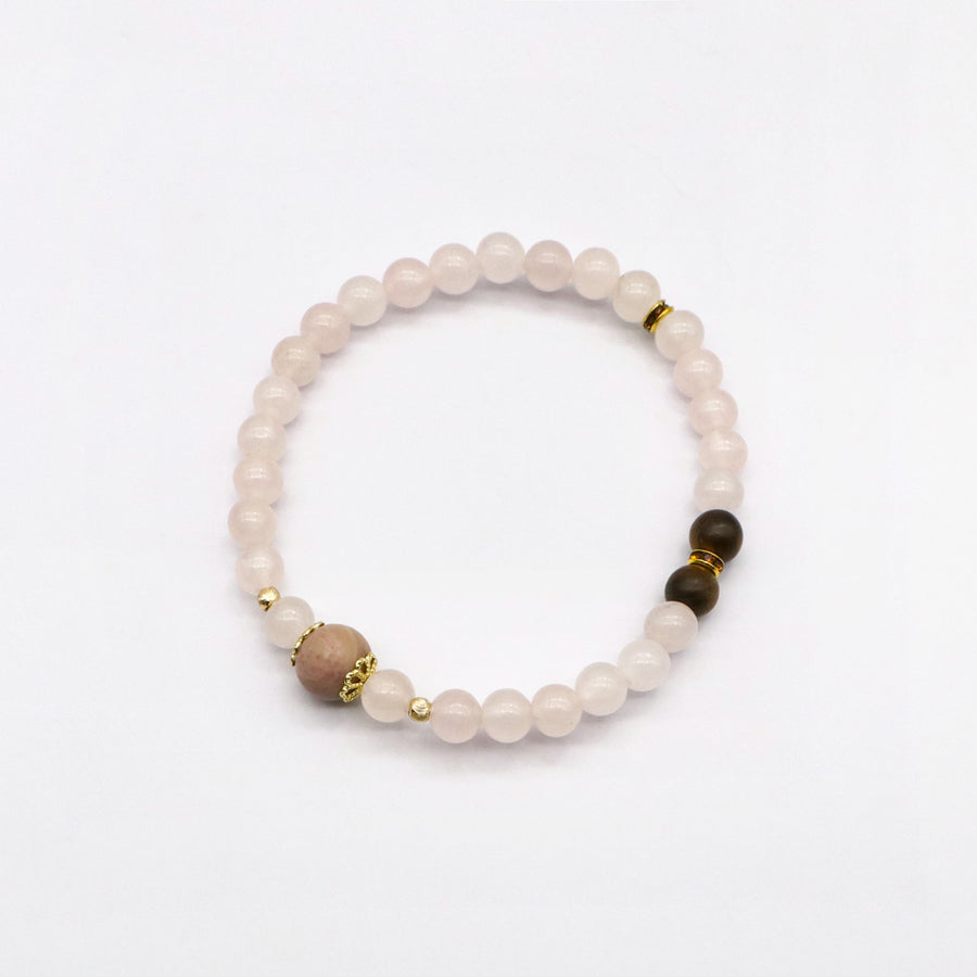 Delicate Pink Rose Quartz Bead Bracelet [B204]