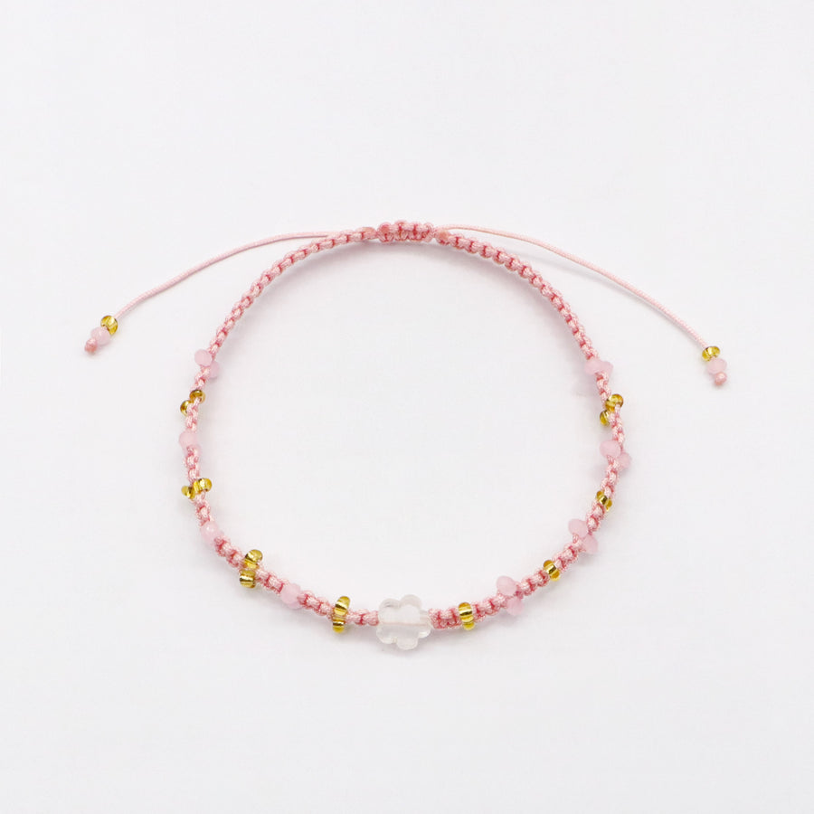 Delicate Pink Rose Quartz Bead Bracelet [B204]