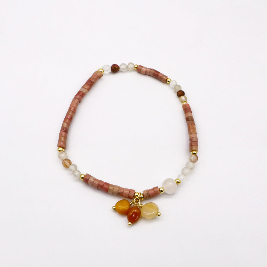 Delicate Rhodonite Stone Bracelet  [B210]