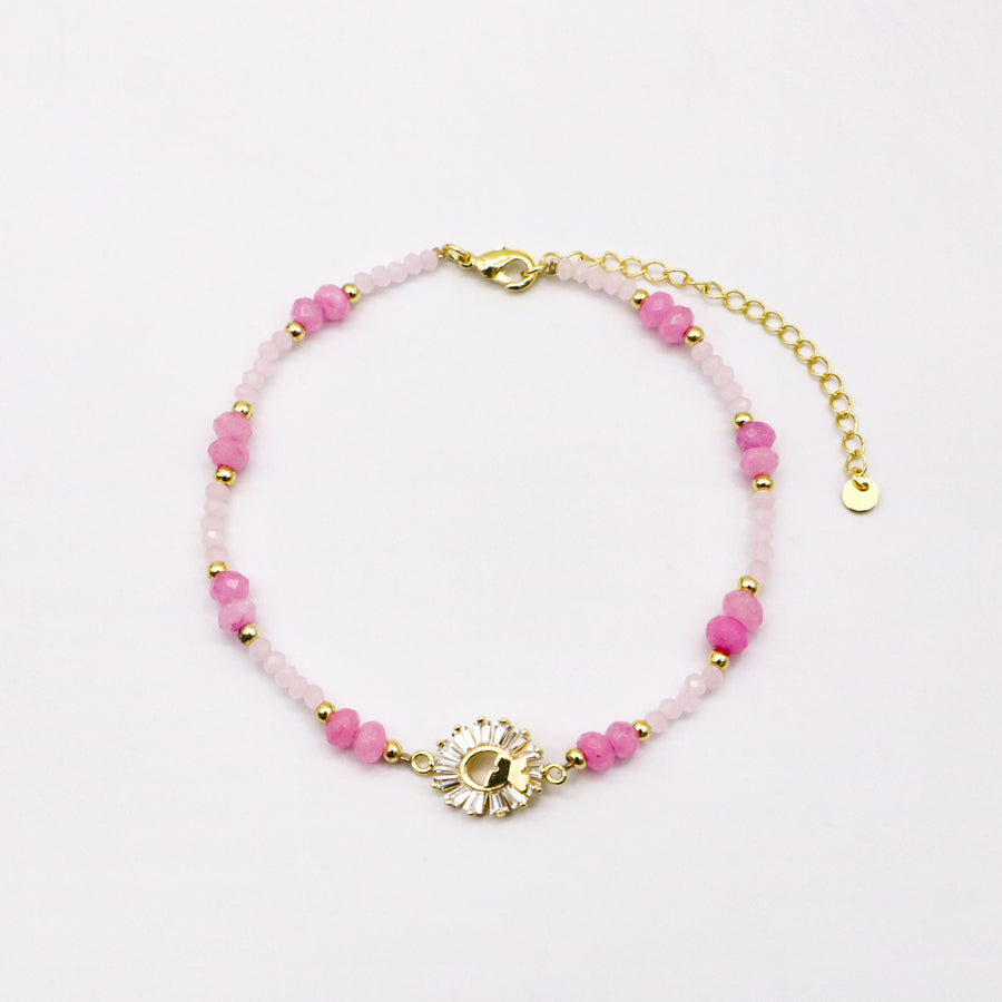 Handmade Dainty Pink Stone Bracelet  [B208]