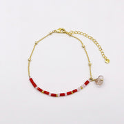 Whimsical Strawberry and Heart Bracelet  [B209]