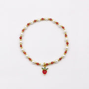 Whimsical Strawberry and Heart Bracelet  [B209]