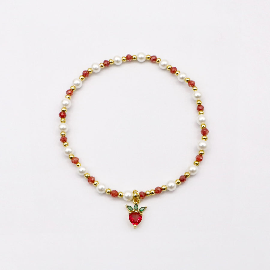 Whimsical Strawberry and Heart Bracelet  [B209]