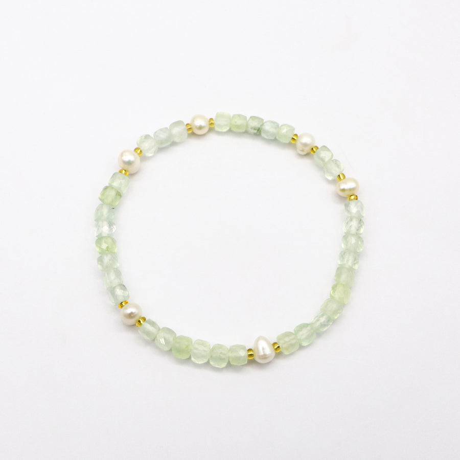 Handmade Dainty Green Prehnite Bracelet  [B212]