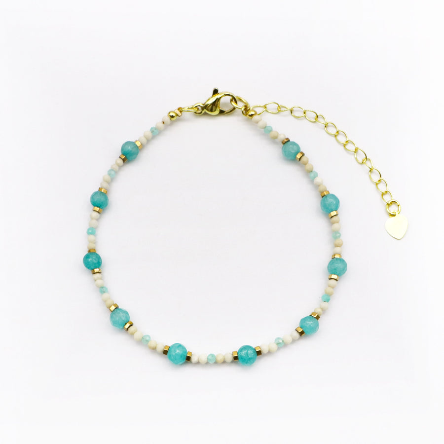 Minimalist Turquoise and Hematite Bracelet  [B215]