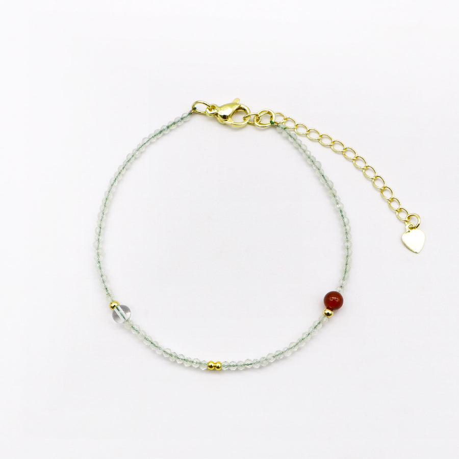 Minimalist CZ and Natural Stone Bracelet   [B217]