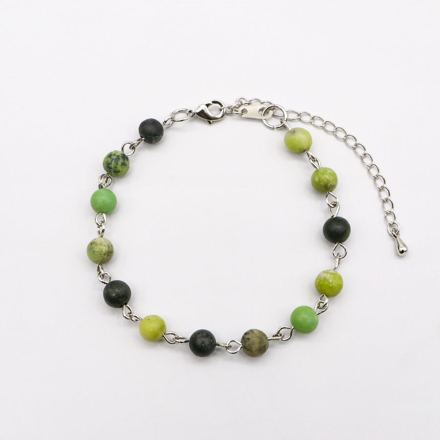 Trendy Fresh Forest Green Stone Bracelet [B224]