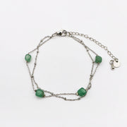 Trendy Fresh Forest Green Stone Bracelet [B224]