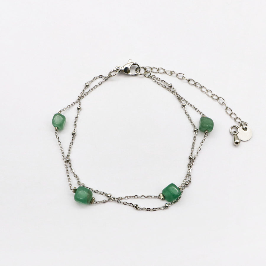 Trendy Fresh Forest Green Stone Bracelet [B224]