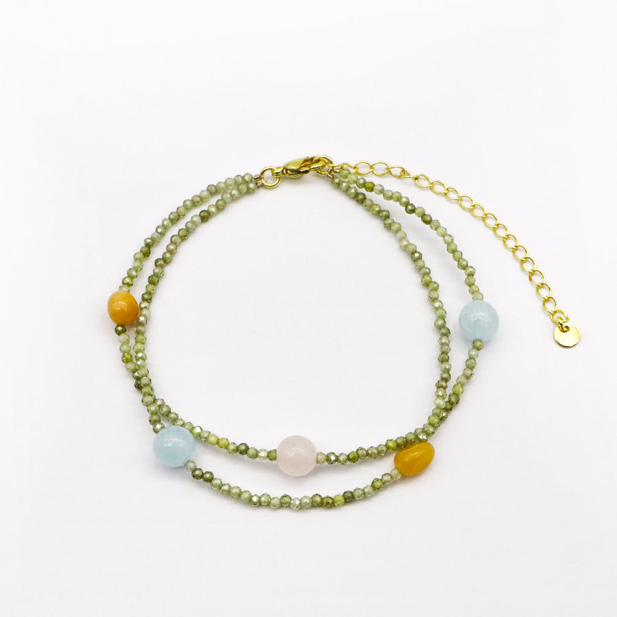 Refreshing Tropical Green Stone Bracelet [B225]