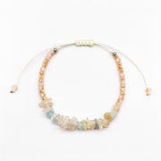 Beach Vacation Pink Shell and Pastel Crystal Bracelet [B226]