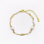 Elegant Pearl Clover Bracelet [B227]