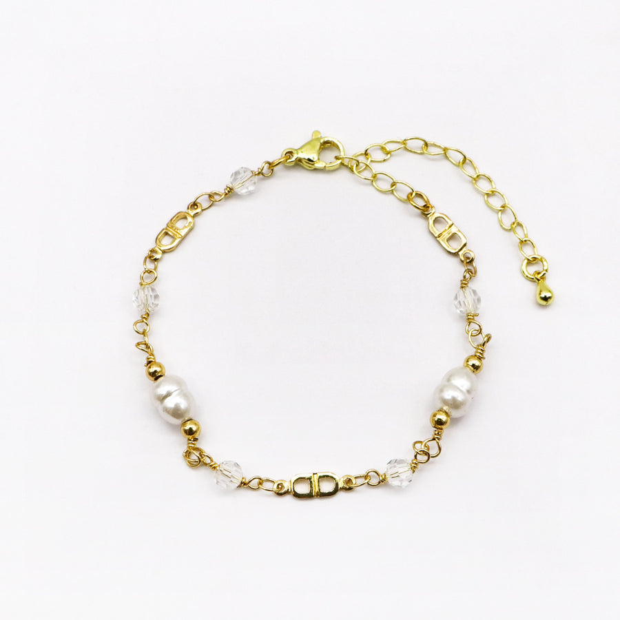 Elegant Pearl Clover Bracelet [B227]