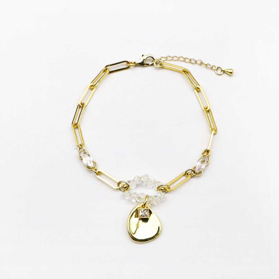 Elegant Pearl Clover Bracelet [B227]